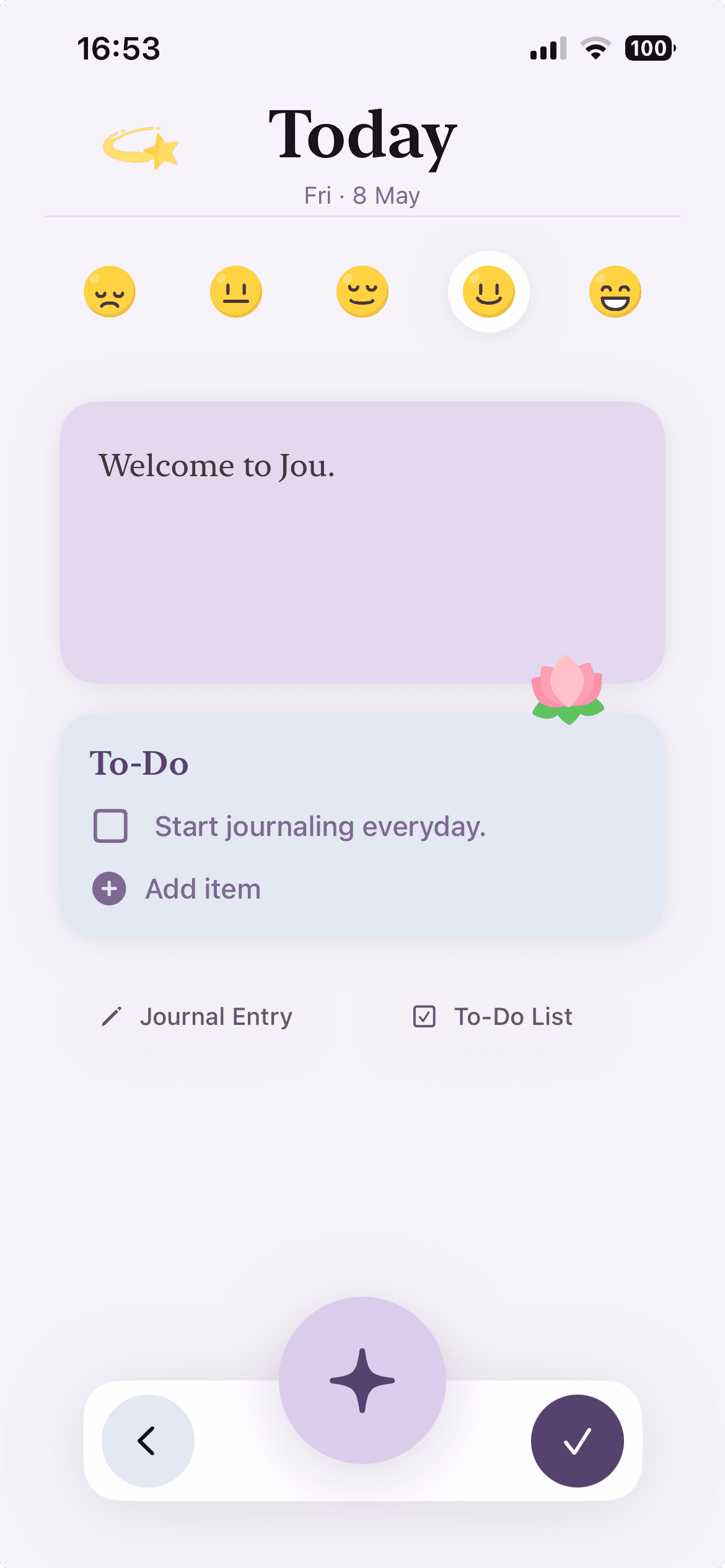 Screenshot of the Jou app
